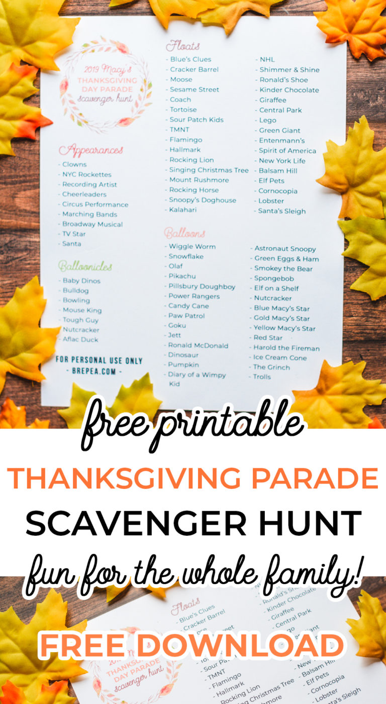 Family Thanksgiving Idea Macy's Thanksgiving Day Parade Scavenger Hunt