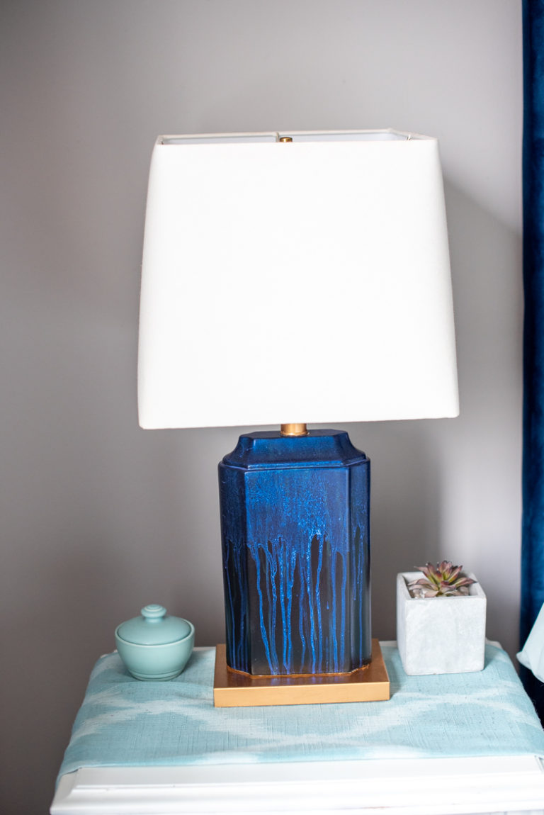 Not Your Average Old Lamp Makeover with Interference Paint Drip Effect ...